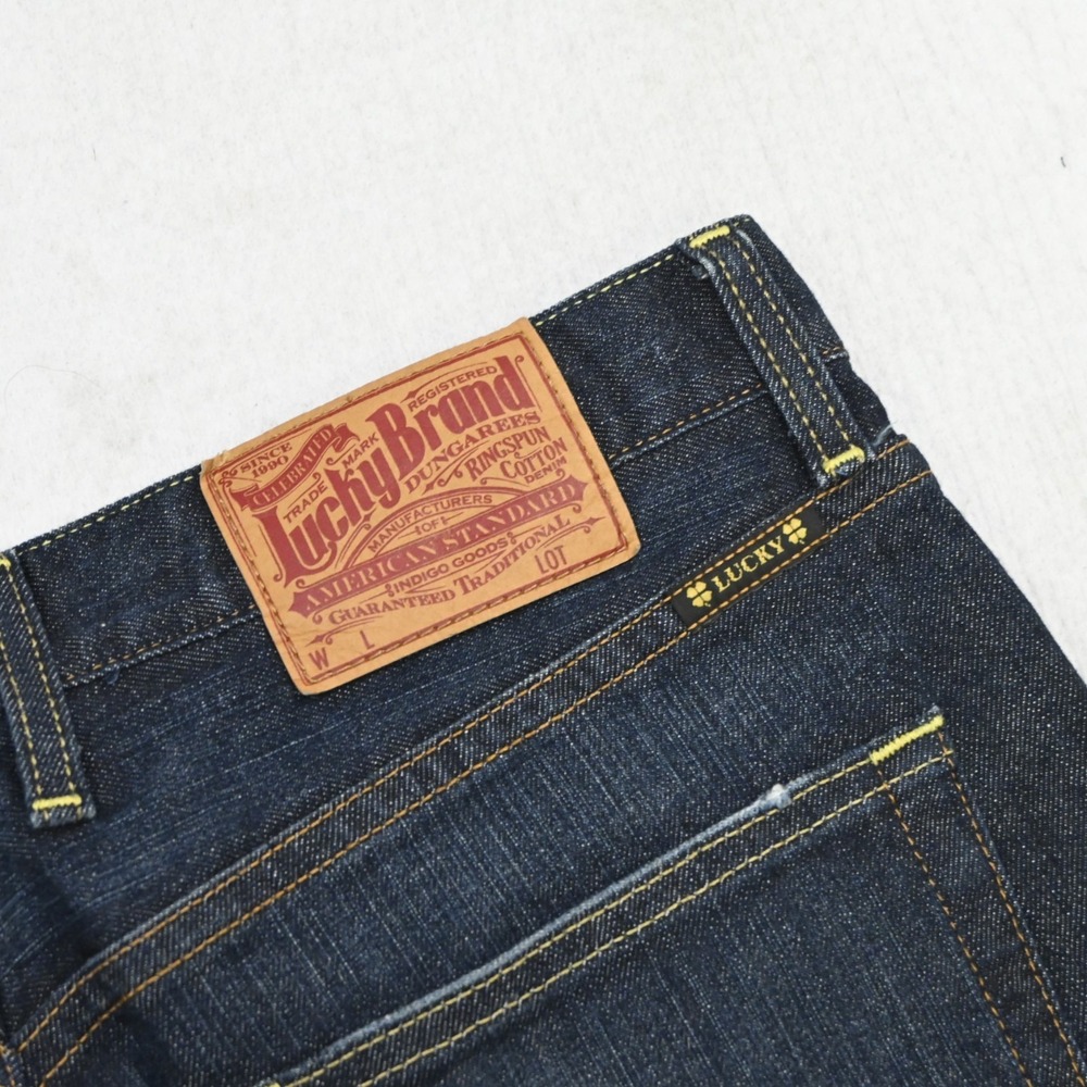 VTG Lucky Brand Dungarees Classic Fit Stretch Denim Blue Jeans Mens Size 32 x 30
